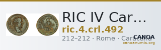 RIC IV Caracalla 492 — CANOA