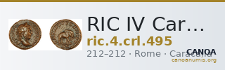 RIC IV Caracalla 495 — CANOA