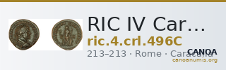 RIC IV Caracalla 496C — CANOA