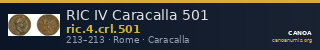 RIC IV Caracalla 501 — CANOA