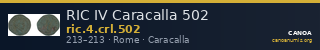 RIC IV Caracalla 502 — CANOA