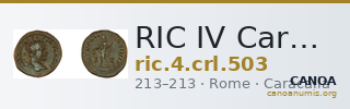RIC IV Caracalla 503 — CANOA