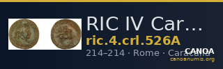 RIC IV Caracalla 526A — CANOA