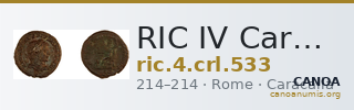 RIC IV Caracalla 533 — CANOA