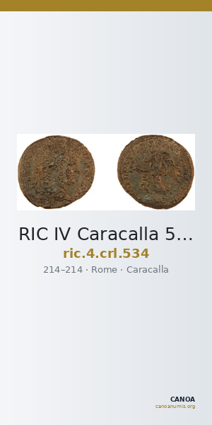 RIC IV Caracalla 534 — CANOA