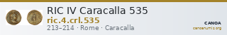 RIC IV Caracalla 535 — CANOA