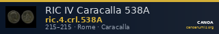 RIC IV Caracalla 538A — CANOA
