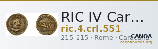 RIC IV Caracalla 551 — CANOA