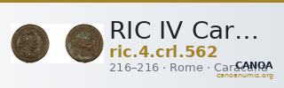 RIC IV Caracalla 562 — CANOA