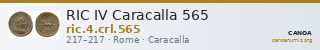 RIC IV Caracalla 565 — CANOA