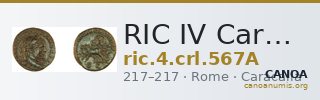 RIC IV Caracalla 567A — CANOA