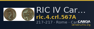 RIC IV Caracalla 567A — CANOA