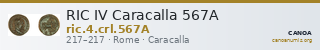 RIC IV Caracalla 567A — CANOA