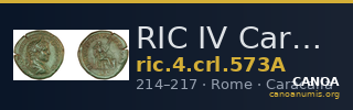 RIC IV Caracalla 573A — CANOA