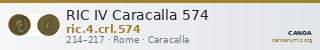 RIC IV Caracalla 574 — CANOA