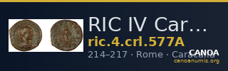 RIC IV Caracalla 577A — CANOA
