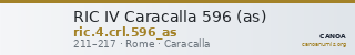 RIC IV Caracalla 596 (as) — CANOA