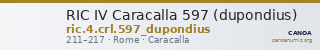 RIC IV Caracalla 597 (dupondius) — CANOA