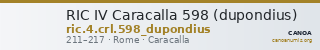 RIC IV Caracalla 598 (dupondius) — CANOA