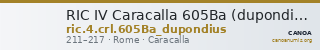 RIC IV Caracalla 605Ba (dupondius) — CANOA