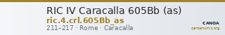 RIC IV Caracalla 605Bb (as) — CANOA