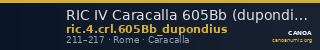 RIC IV Caracalla 605Bb (dupondius) — CANOA
