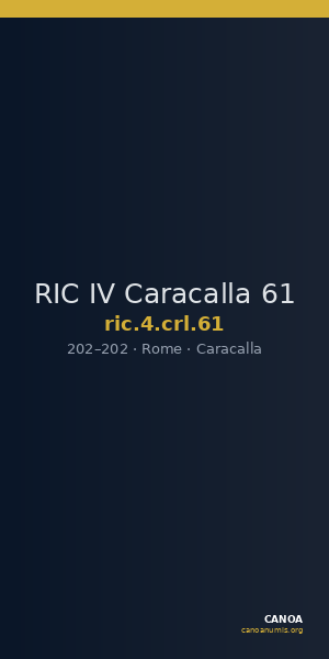 RIC IV Caracalla 61 — CANOA