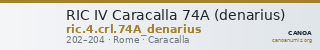 RIC IV Caracalla 74A (denarius) — CANOA