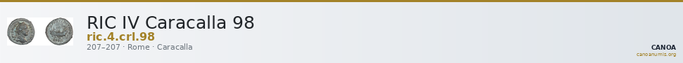RIC IV Caracalla 98 — CANOA