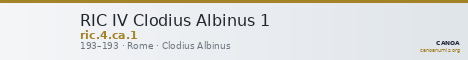 RIC IV Clodius Albinus 1 — CANOA