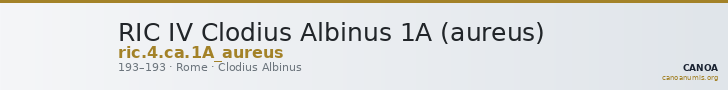RIC IV Clodius Albinus 1A (aureus) — CANOA
