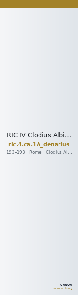 RIC IV Clodius Albinus 1A (denarius) — CANOA