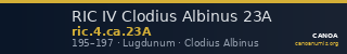 RIC IV Clodius Albinus 23A — CANOA