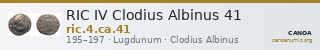 RIC IV Clodius Albinus 41 — CANOA