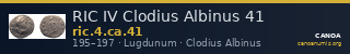RIC IV Clodius Albinus 41 — CANOA