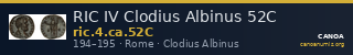 RIC IV Clodius Albinus 52C — CANOA