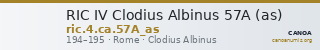 RIC IV Clodius Albinus 57A (as) — CANOA