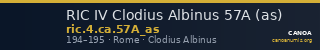 RIC IV Clodius Albinus 57A (as) — CANOA