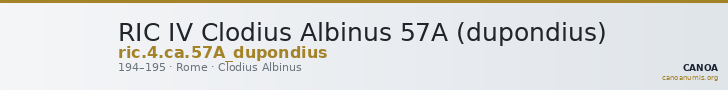 RIC IV Clodius Albinus 57A (dupondius) — CANOA
