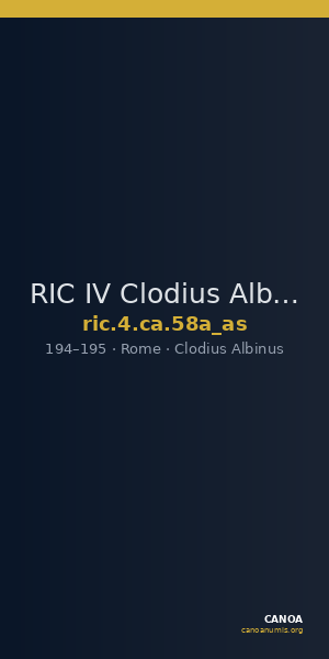 RIC IV Clodius Albinus 58a (as) — CANOA