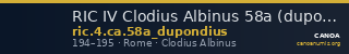 RIC IV Clodius Albinus 58a (dupondius) — CANOA