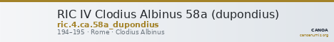 RIC IV Clodius Albinus 58a (dupondius) — CANOA