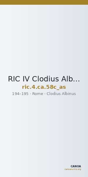 RIC IV Clodius Albinus 58c (as) — CANOA