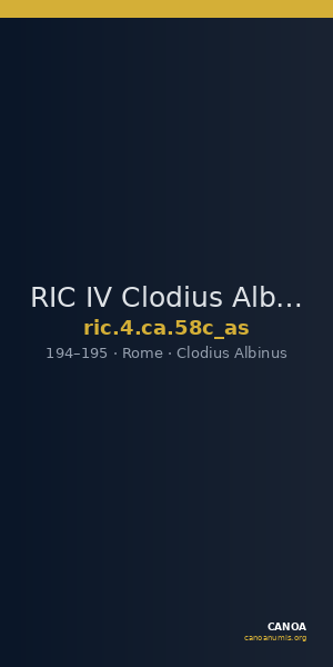 RIC IV Clodius Albinus 58c (as) — CANOA