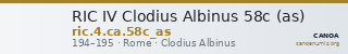 RIC IV Clodius Albinus 58c (as) — CANOA