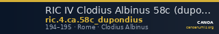 RIC IV Clodius Albinus 58c (dupondius) — CANOA