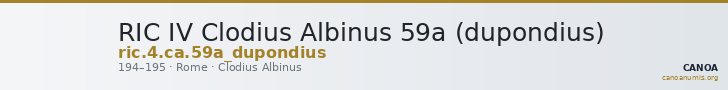 RIC IV Clodius Albinus 59a (dupondius) — CANOA