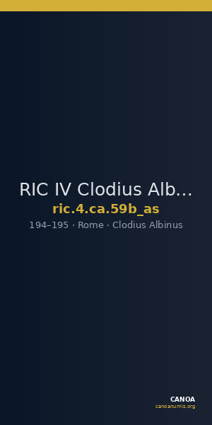 RIC IV Clodius Albinus 59b (as) — CANOA
