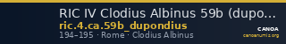 RIC IV Clodius Albinus 59b (dupondius) — CANOA