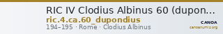 RIC IV Clodius Albinus 60 (dupondius) — CANOA